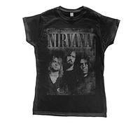 Nirvana Faded Faces Women's T-Shirt Black Regular, Black, XS