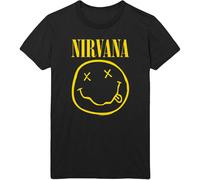 Nirvana Flower Sniffin Black T-Shirt OFFICIAL