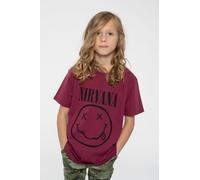 Nirvana Grey Grunge Smile Band Logo T-Shirt in Red | Size: 5-6 Years Nirvana Red 5-6 Years