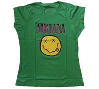 Nirvana Grunge Face Pink Skinny Fit T Shirt L