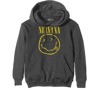 Nirvana Happy Face Charcoal Grey Medium Unisex Hoodie NEW