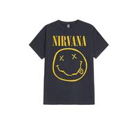 Nirvana - Happy Face Charcoal - T-Shirt - grey - XL - 100% Cotton XL