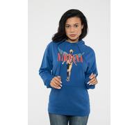 Nirvana Hoodie In Urero Angelic Band Logo new Official Unisex Blue Pullover