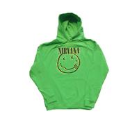Nirvana Hoodie Inverse Smile Band Logo new Official Unisex Green Pullover S
