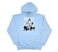 Nirvana Hoodie Trapper Hat Photo Official Unisex Light Blue Pullover M