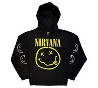 Nirvana Yellow Grunge Face Zipped Hoodie