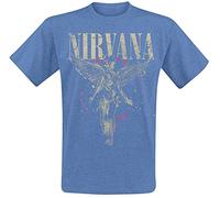 Nirvana in Utero Men T-Shirt Mottled Blue XXL, 65% Polyester, 35% Cotton, Regular
