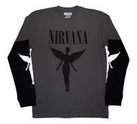 Nirvana in Utero Mono Layered Long Sleeve T Shirt L Charcoal