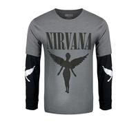 Nirvana in Utero Mono Layered Long Sleeve T Shirt XL Charcoal