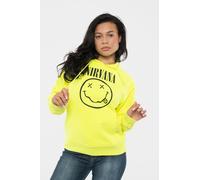 Nirvana Inverse Grunge Smile Hoodie in Yellow | Size: Large Nirvana Yellow L