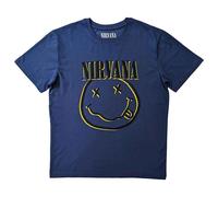 Nirvana Inverse Grunge Smile T-Shirt in Blue | Size: Small Nirvana Blue S