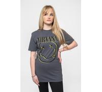 Nirvana Inverse Grunge Smile T-Shirt in Grey | Size: XL Nirvana Grey XL