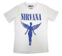 Ladies Nirvana Angelic Blue Mono Official Tee T-Shirt Womens