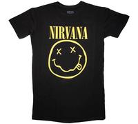 Nirvana Yellow Grunge Face T Shirt Dress L