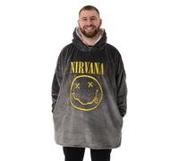 Nirvana Mens Black Logo Blanket Hoodie (One Size)