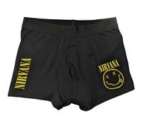 Nirvana Men's Grunge Smile Boxer Shorts in Black | Size: 2XL Nirvana Black 2XL