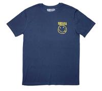 Nirvana Men's Mini Happy Face T-Shirt in Blue | Size: Medium Nirvana Blue M