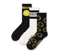 Nirvana Mens Multicoloured Logo 3 Pack Calf Socks Set of 3 - One Size