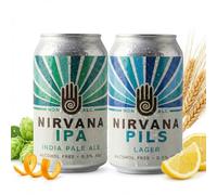 Nirvana - Mix Pack, 0.5% ABV, 12 x 330ml - Award Winning Craft IPA and Pils Lager Mix, Low Calorie, Vegan, Craft Beer Gift Set - Non Alcoholic