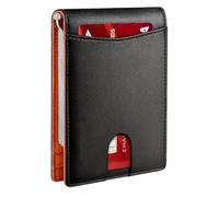 Nirvana Neurovitality Ultra-thin RFID Protective Wallet for Men, Premium Quality, Black on Orange, Man Wallet Slim