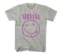 Nirvana Purple Grunge Face Band Logo T Shirt