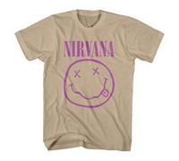 Nirvana Purple Grunge Face Band Logo T Shirt