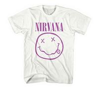 Nirvana Purple Grunge Face Band Logo T Shirt L