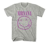Nirvana Purple Grunge Face Band Logo T Shirt M