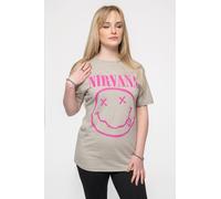 Nirvana Purple Grunge Smile T-Shirt in Light Sand | Size: 2XL Nirvana Light Sand 2XL