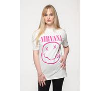 Nirvana Purple Grunge Smile T-Shirt in Natural | Size: Large Nirvana Natural L