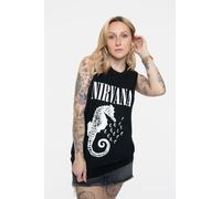 Nirvana Seahorse Band Logo Mono Vest Top in Black | Size: XL Nirvana Black XL