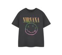 Nirvana Unisex Kids Short Sleeved T-Shirt Grey Rainbow Logo Kids 7-8 Years