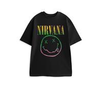 Nirvana Unisex Black Short Sleeved Graphic Tee | Classic Crew Neck T-Shirt with Band Print | Music Themed Everyday Wear | Men's & Women's Top Merch