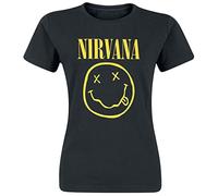 Nirvana Smiley Logo Women T-Shirt Black S, 100% Cotton, Regular