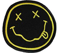Nirvana Smiley Patch - Officially Licensed Original Artwork, 3" x 3", Iron-On / Sew-On Embroidered Patch
