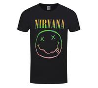 Nirvana Sorbet Ray Happy Face Mens Black T-Shirt