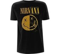 Nirvana T-Shirt Spliced Smiley – Black – New – Size L