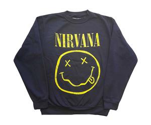Nirvana Sweatshirt: Yellow Smiley OFFICIAL NEW