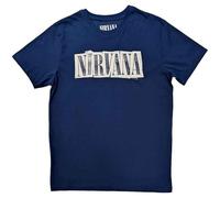 Nirvana T-Shirt Box Logo Official Unisex Denim Blue XXL