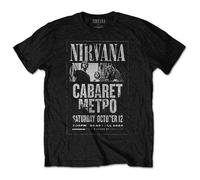 Nirvana T Shirt Cabaret Metro Flyer Band Logo new Official Unisex Black