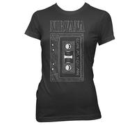 Nirvana T Shirt Come as You Are Tape Logo new Official Womens Skinny Fit Black