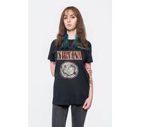 Nirvana T Shirt Distressed Band Logo Smile Nevermind new Official Mens Black XXL