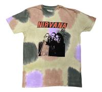 Nirvana T Shirt Flipper Band Logo Official Dip Dye Unisex XL Beige
