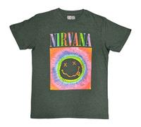 Nirvana T Shirt Glow Box Smile Band Logo new Official Unisex Green