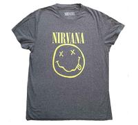 Nirvana T Shirt Grunge Face Band Logo Official Licensed Mens Black