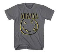 Nirvana T Shirt Inverse Smile Band Logo new Official Unisex Charcoal Grey