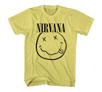 Nirvana T Shirt Inverse Smile Band Logo new Official Unisex Yellow