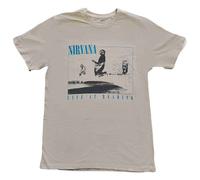 Nirvana T Shirt Live at Reading Band Logo new Official Mens Sand