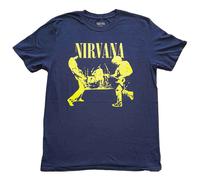 Nirvana T Shirt Live on Stage Band Logo new Official Mens Navy Blue