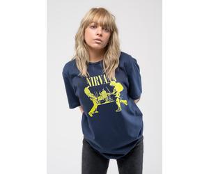 Nirvana T Shirt Live on Stage Band Logo new Official Mens Navy Blue